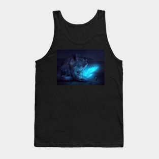 Rhino with abstract horn Tank Top